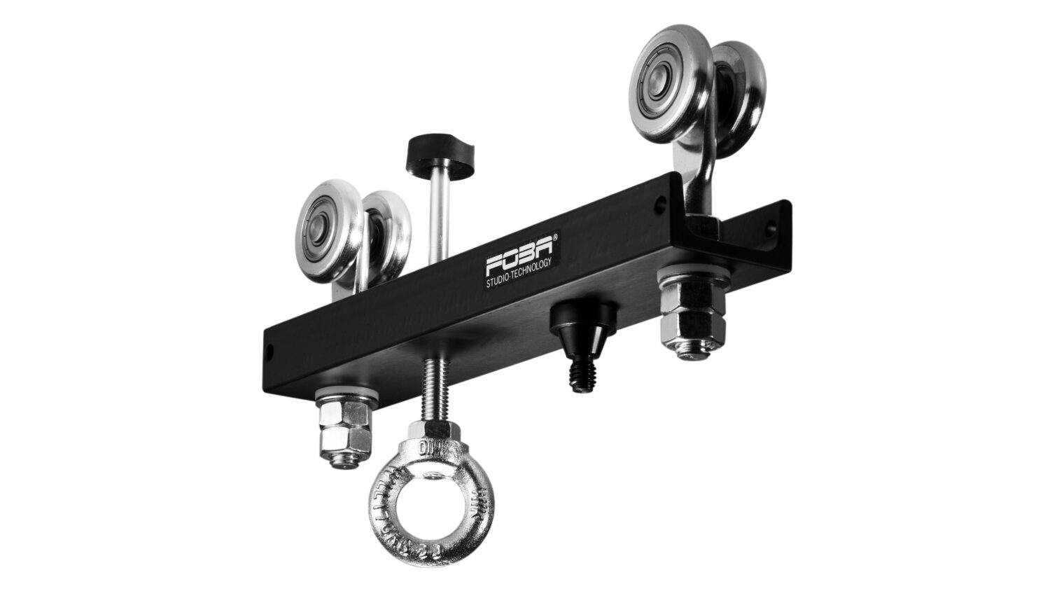 FOBA ceiling rail system with combitube adapter and manual handled stopper