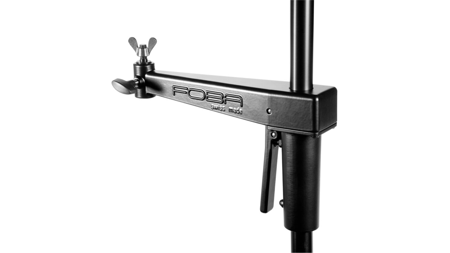 FOBA sliding clamp with trigger for combitube with interchangeable adapter and wing nut