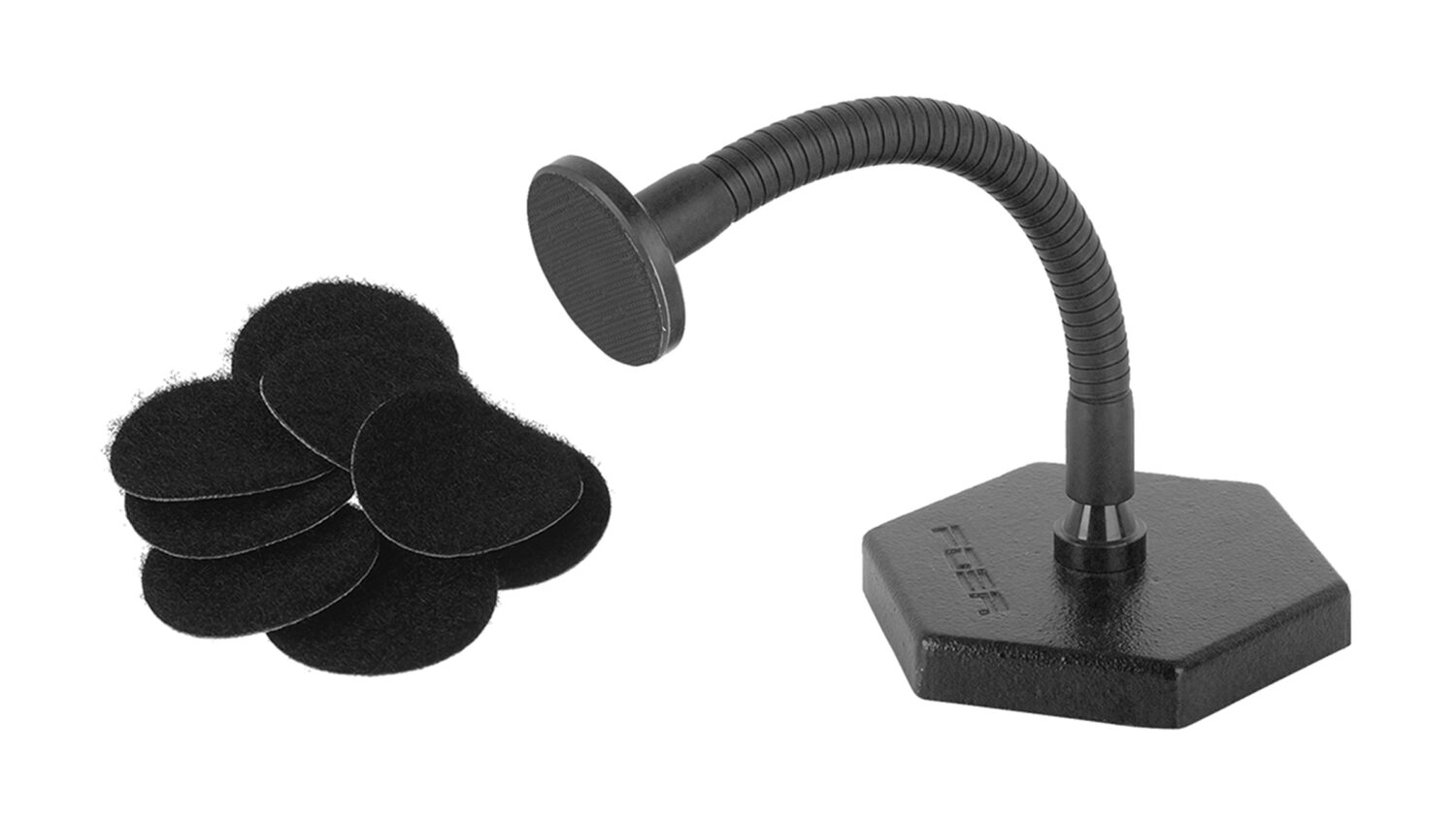 FOBA holder kit with touch fastener and gooseneck arm